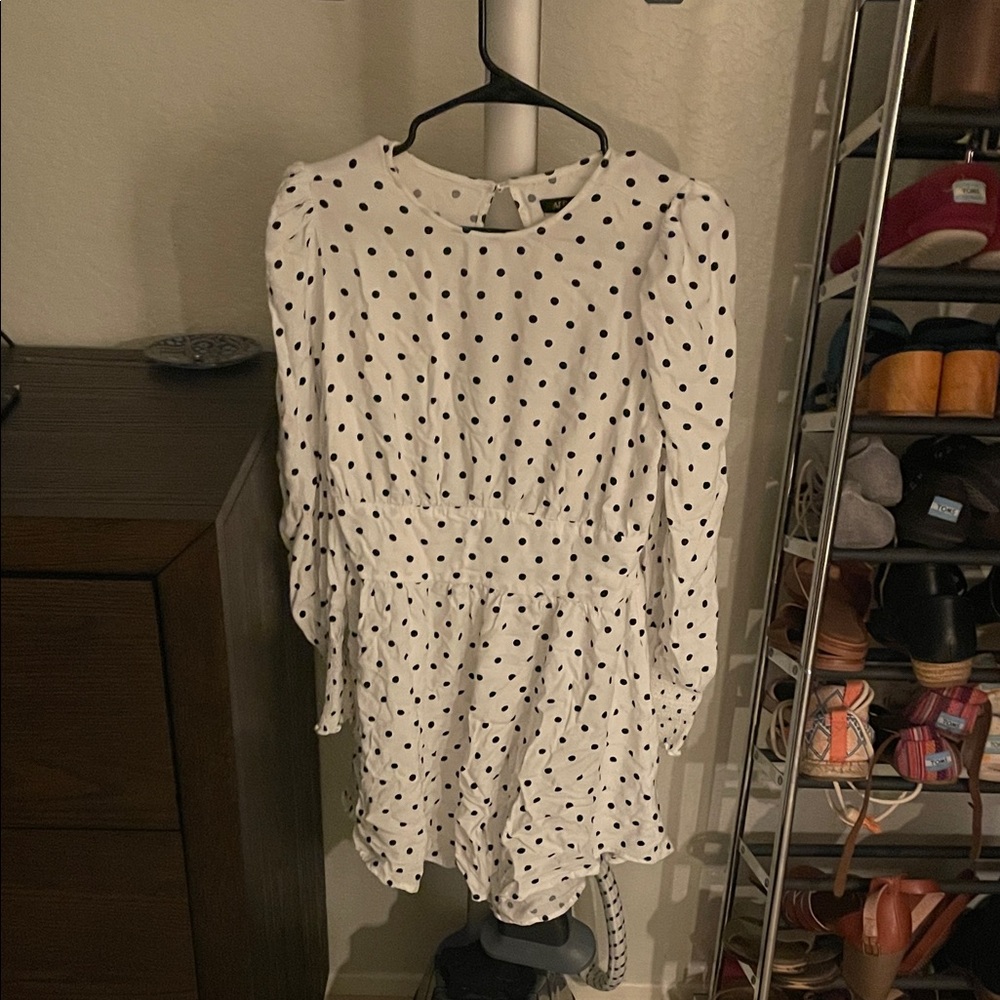 AFRM Ivory Dress with Black Dots